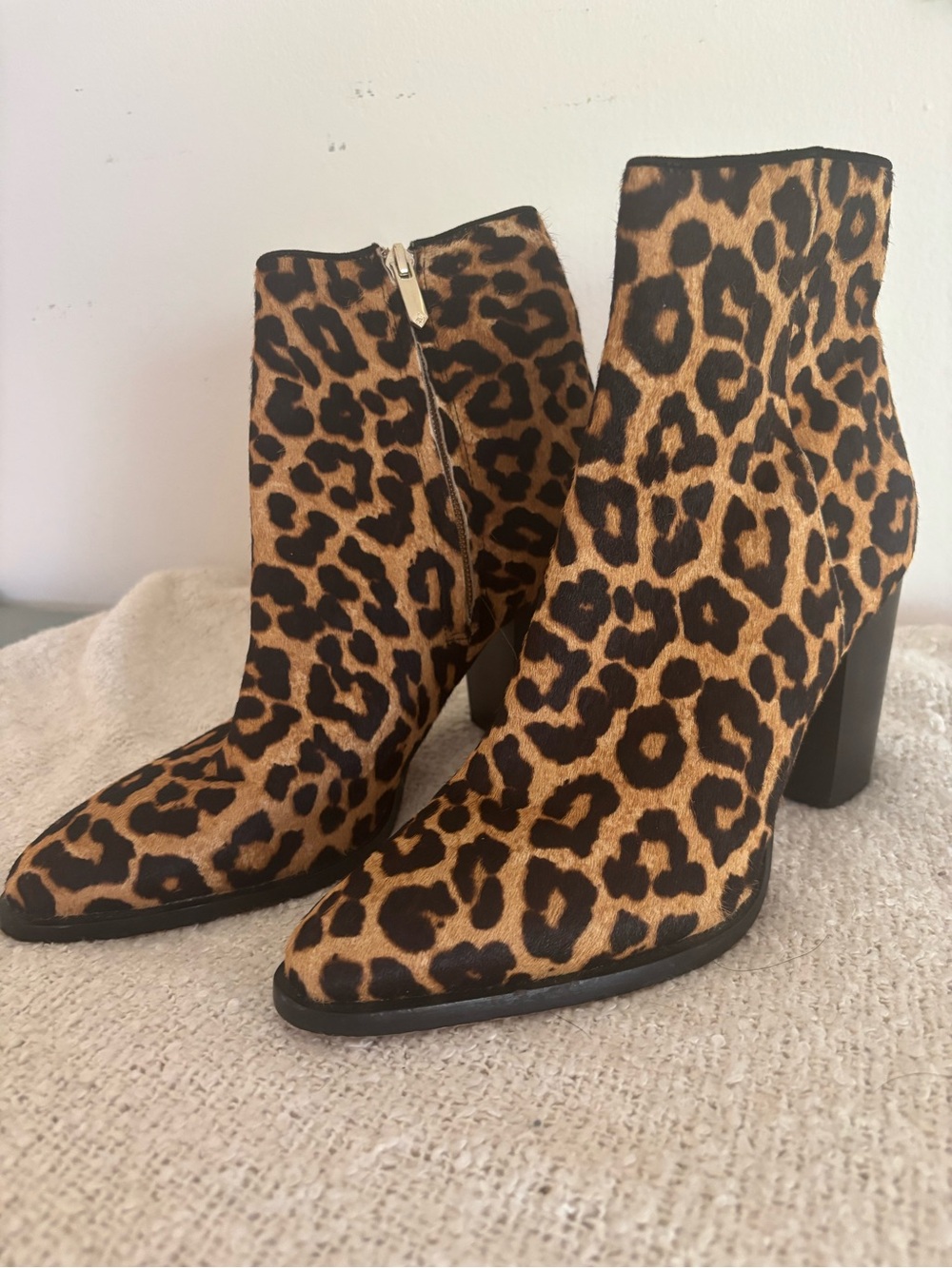 Sam Edelman Leopard Print Ankle Boots - Tan/Black